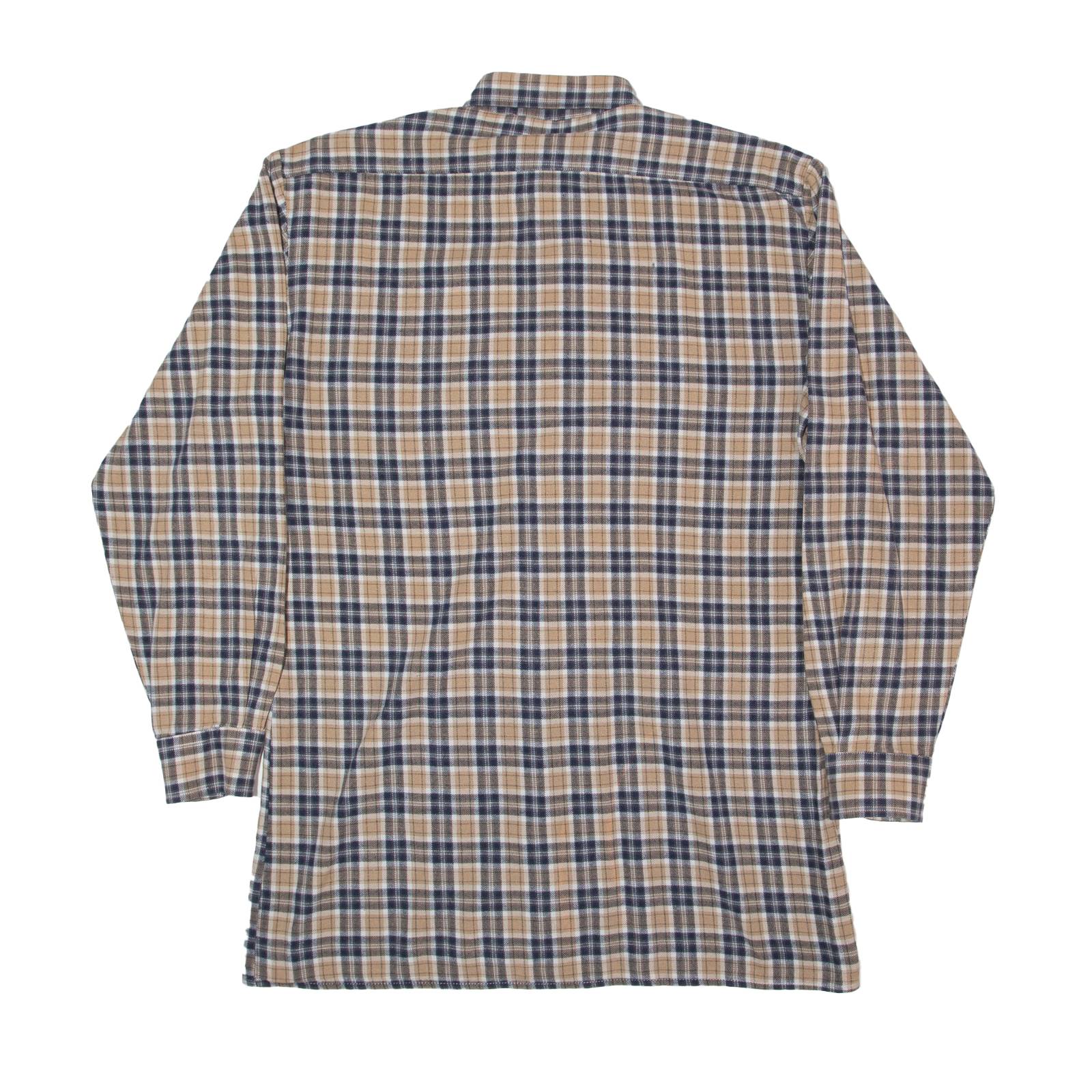 Mens Shirt Brown Check Long Sleeve M