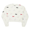 FILA Womens White & Red Crew Neck S Cotton Blend Sweatshirt Pullover