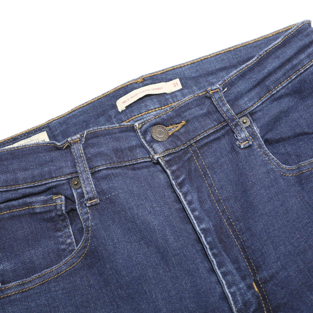 LEVI'S Mile High Big E Womens Blue Slim Skinny Denim Cotton Blend Medium W31 L32