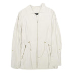 ZARA Womens White Jacket XS Viscose Blend Lightweight Zip Up Casual