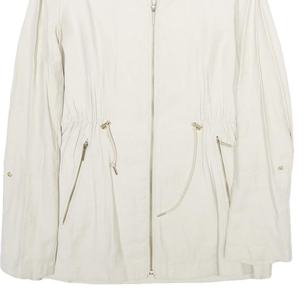 ZARA Womens White Jacket XS Viscose Blend Lightweight Zip Up Casual
