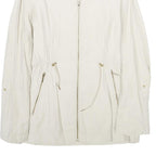 ZARA Womens White Jacket XS Viscose Blend Lightweight Zip Up Casual