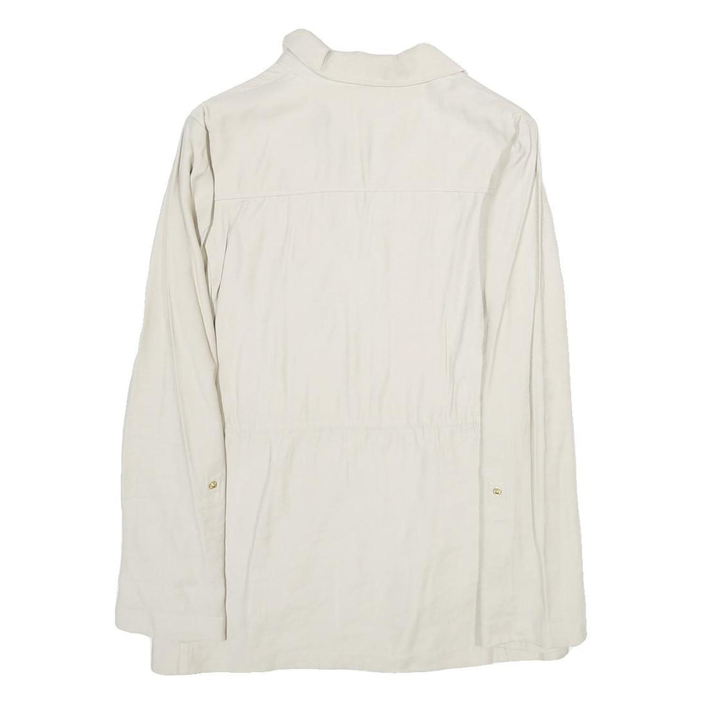 ZARA Womens White Jacket XS Viscose Blend Lightweight Zip Up Casual