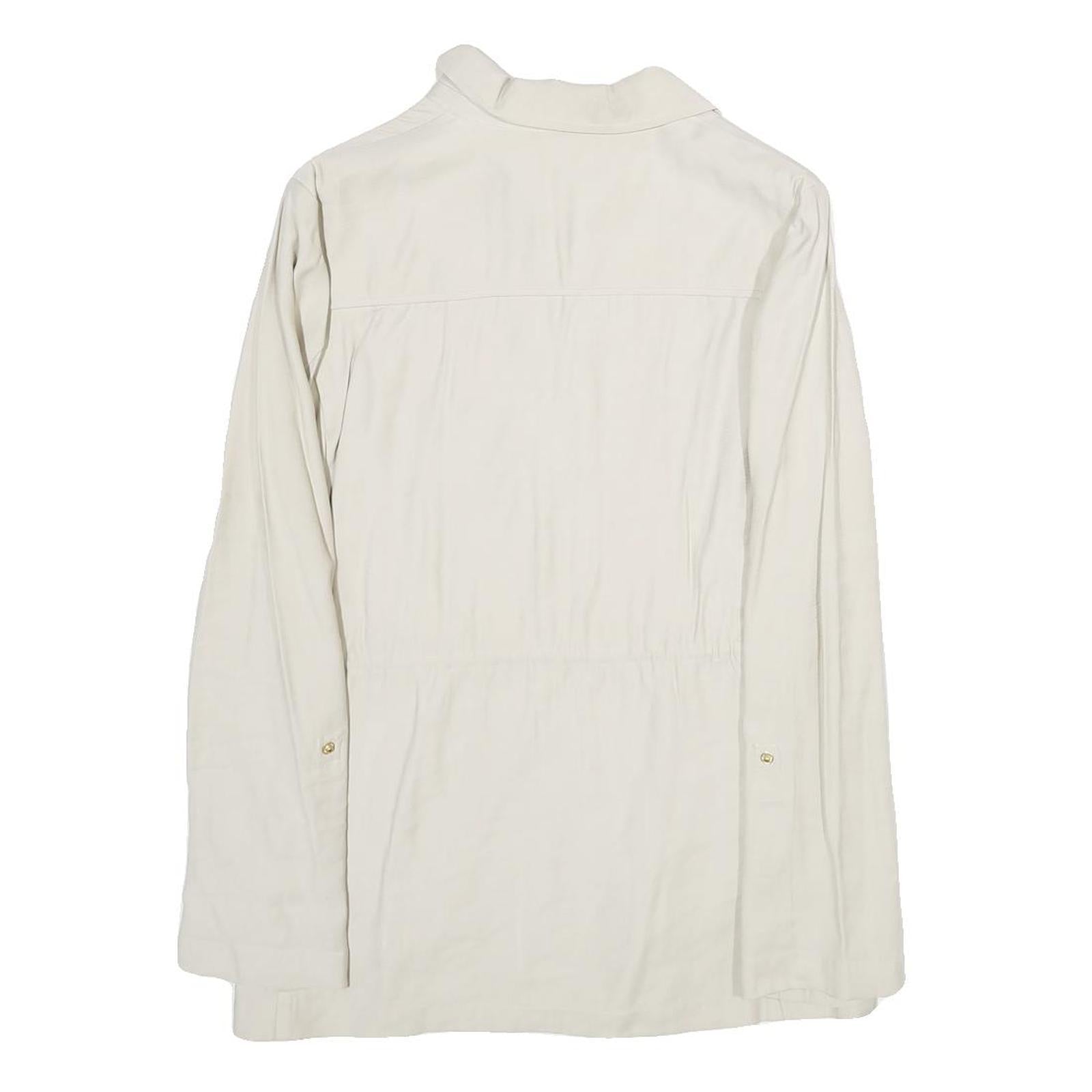 ZARA Womens White Jacket XS Viscose Blend Lightweight Zip Up Casual