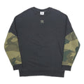 ADIDAS Womens Black & Green Camo Crew Neck L Cotton Blend Sweatshirt