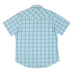 WRANGLER Mens Blue Check Short Sleeve Shirt M Casual Cotton Blend