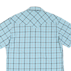 WRANGLER Mens Blue Check Short Sleeve Shirt M Casual Cotton Blend