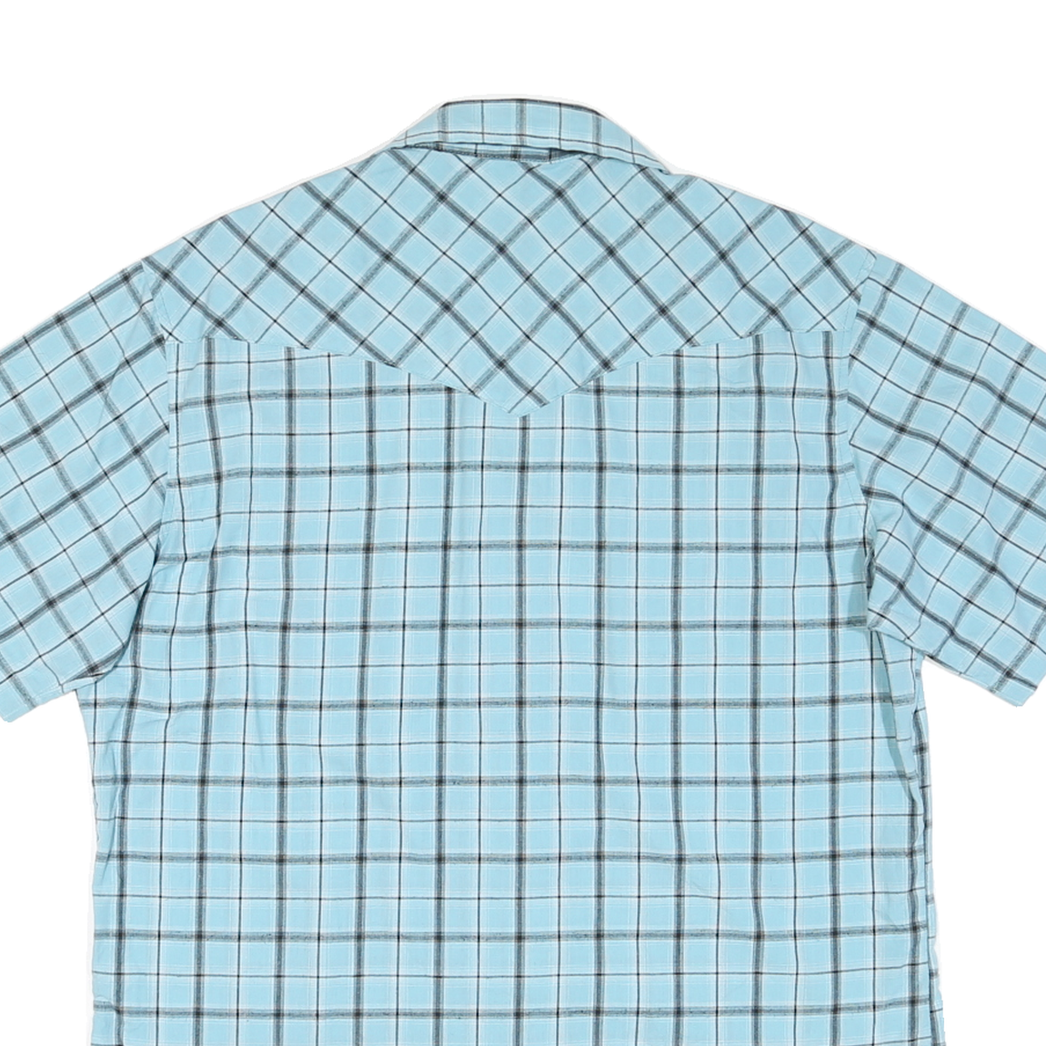 WRANGLER Mens Blue Check Short Sleeve Shirt M Casual Cotton Blend