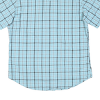 WRANGLER Mens Blue Check Short Sleeve Shirt M Casual Cotton Blend
