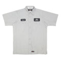 WRANGLER Mens Grey Workwear Shirt M Cotton Blend Button Short Sleeve Casual