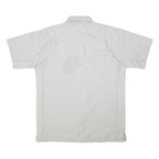 WRANGLER Mens Grey Workwear Shirt M Cotton Blend Button Short Sleeve Casual