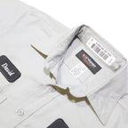 WRANGLER Mens Grey Workwear Shirt M Cotton Blend Button Short Sleeve Casual