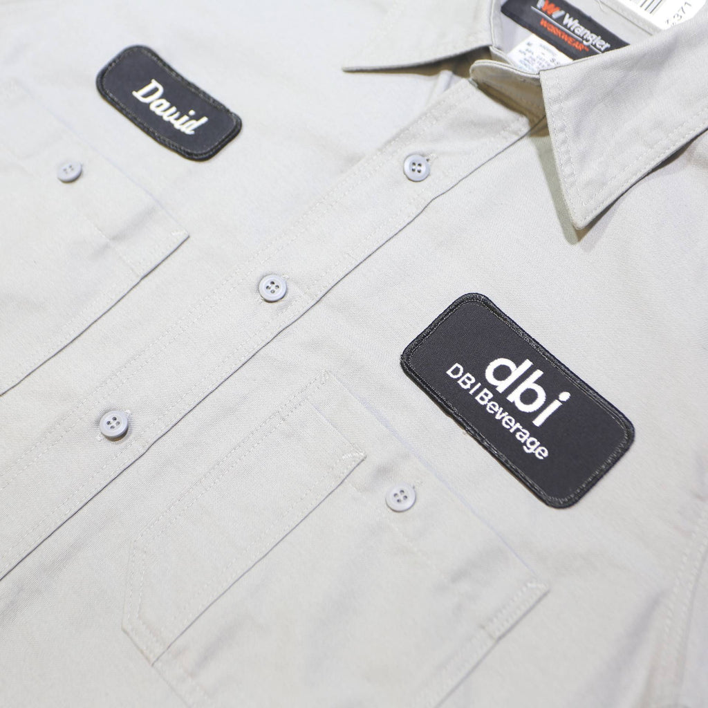 WRANGLER Mens Grey Workwear Shirt M Cotton Blend Button Short Sleeve Casual