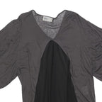 KOLOR Womens Grey & Black Modern T-Shirt M Short Sleeve V-Neck Cashmere Blend