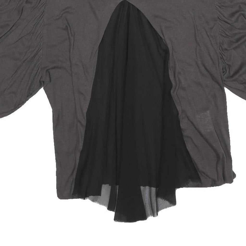 KOLOR Womens Grey & Black Modern T-Shirt M Short Sleeve V-Neck Cashmere Blend