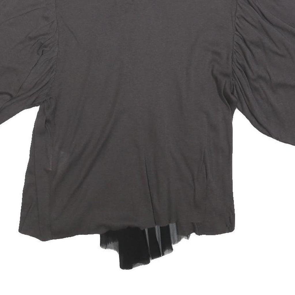 KOLOR Womens Grey & Black Modern T-Shirt M Short Sleeve V-Neck Cashmere Blend