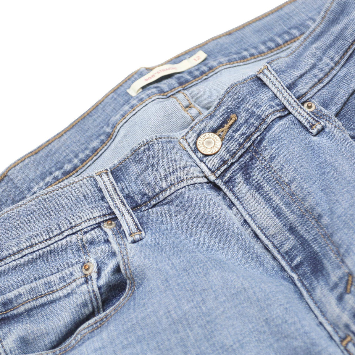 LEVI'S Womens Regular Fit 505 Straight Leg Denim Light Blue Jeans W31 L32