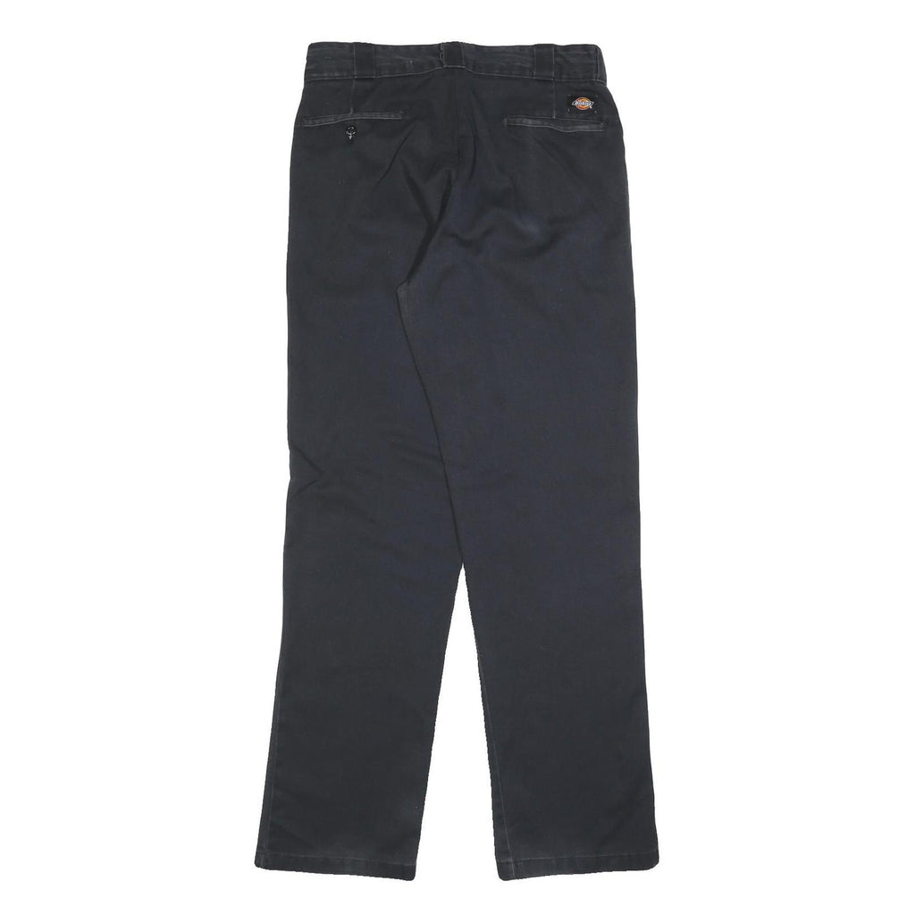 DICKIES Mens Regular Zip Cotton Blend Blue Workwear Trousers W30 L32