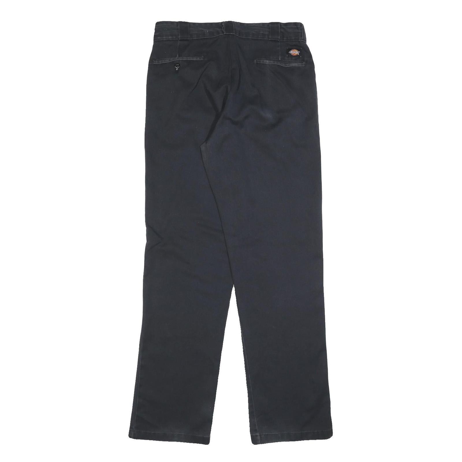 DICKIES Mens Regular Zip Cotton Blend Blue Workwear Trousers W30 L32
