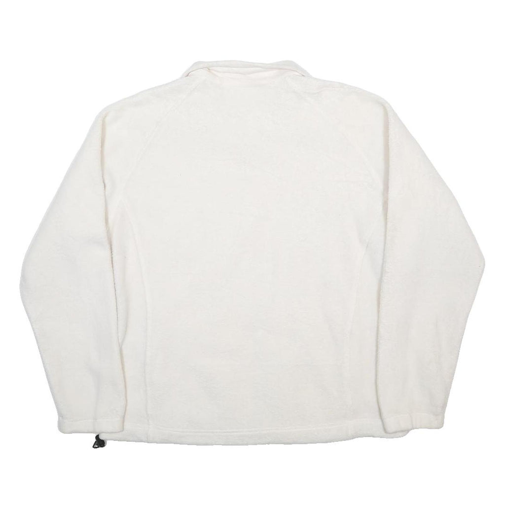 COLUMBIA Womens White Fleece Zip Jacket L Polyester Casual Outdoor Warm