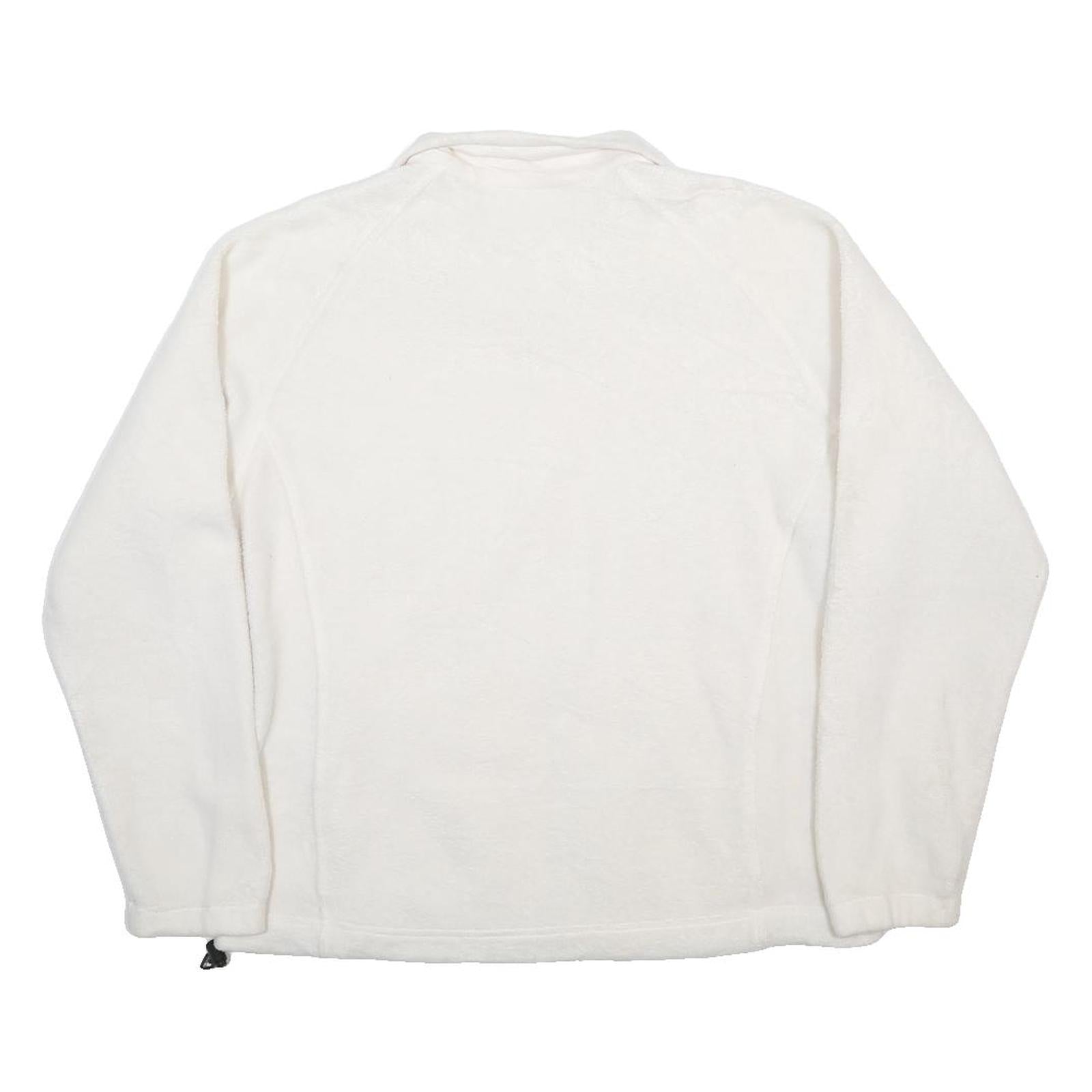 COLUMBIA Womens White Fleece Zip Jacket L Polyester Casual Outdoor Warm