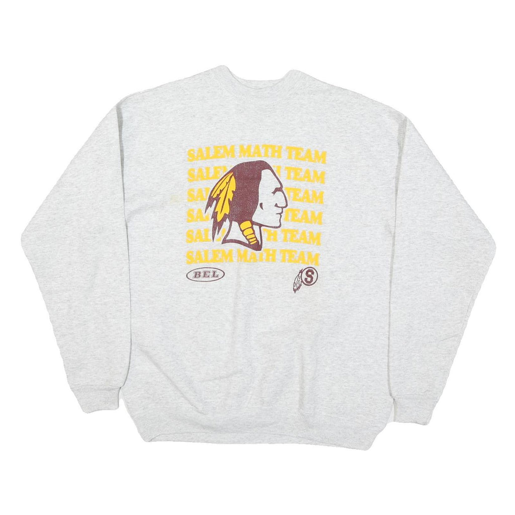 HANES Mens Grey Salem Math Team Crew Neck L Cotton Blend Sweatshirt