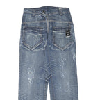 SPLASH Womens Regular Fit Blue Denim Jeans W32 L32 Cotton Blend Zip