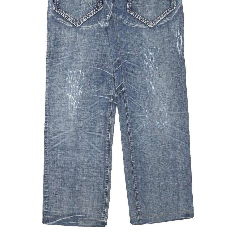 SPLASH Womens Regular Fit Blue Denim Jeans W32 L32 Cotton Blend Zip