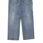 SPLASH Womens Regular Fit Blue Denim Jeans W32 L32 Cotton Blend Zip