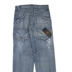 SPLASH Womens Regular Fit Blue Denim Jeans W32 L32 Cotton Blend Zip