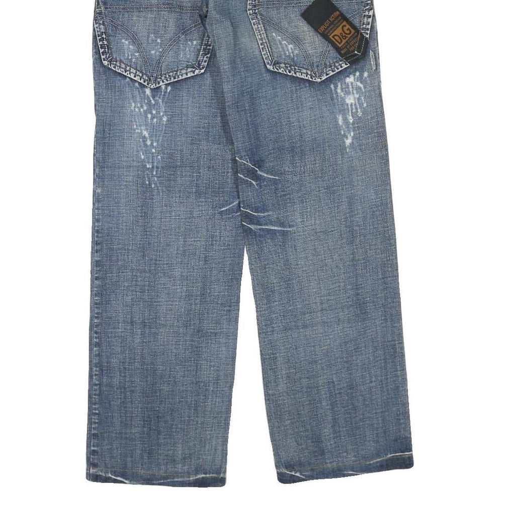 SPLASH Womens Regular Fit Blue Denim Jeans W32 L32 Cotton Blend Zip