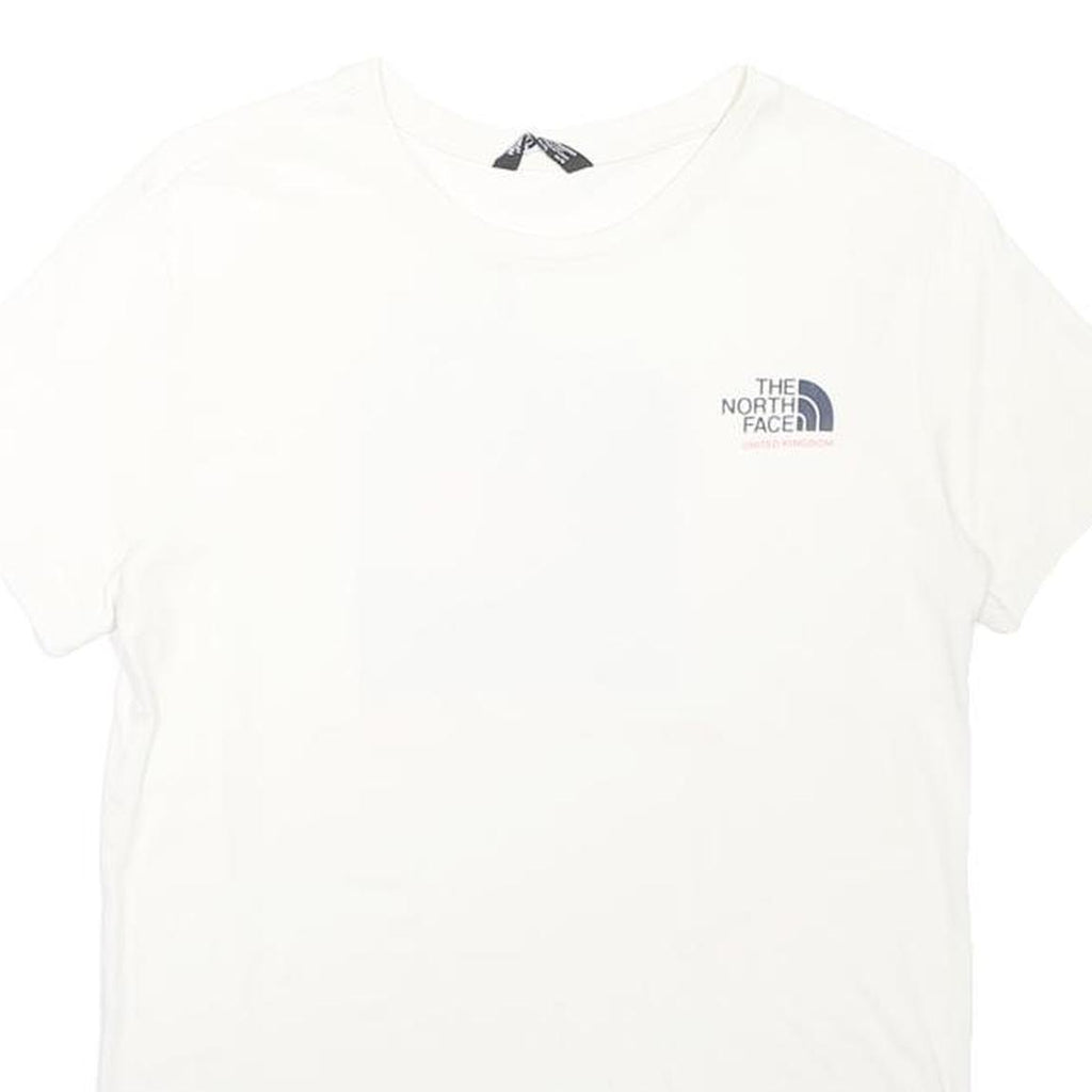 THE NORTH FACE Boys White UK Graphic T-Shirt XL Short Sleeve Crew Neck Logo