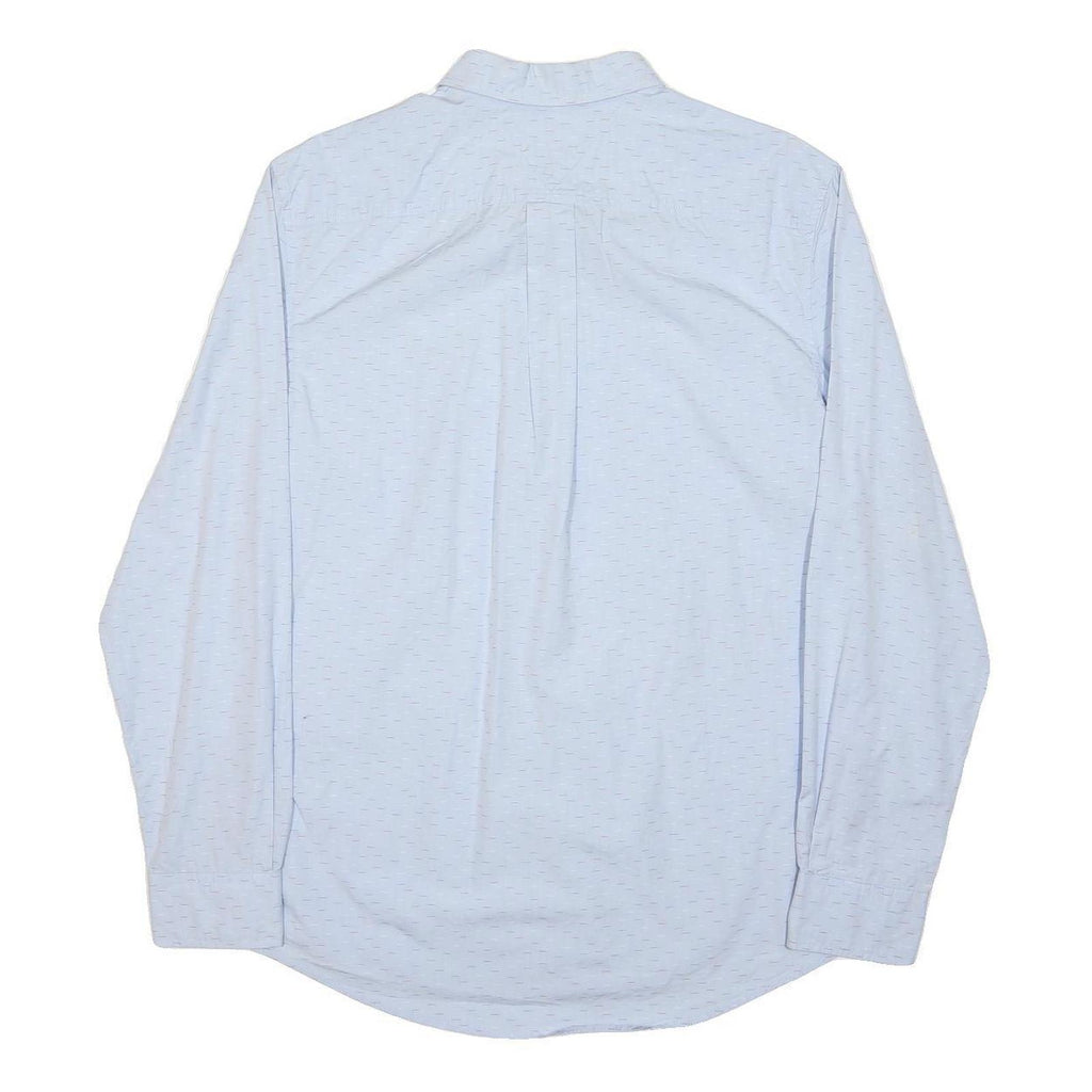 TOMMY HILFIGER Mens Blue Classic Fit Shirt M Cotton Button Collar Long Sleeve