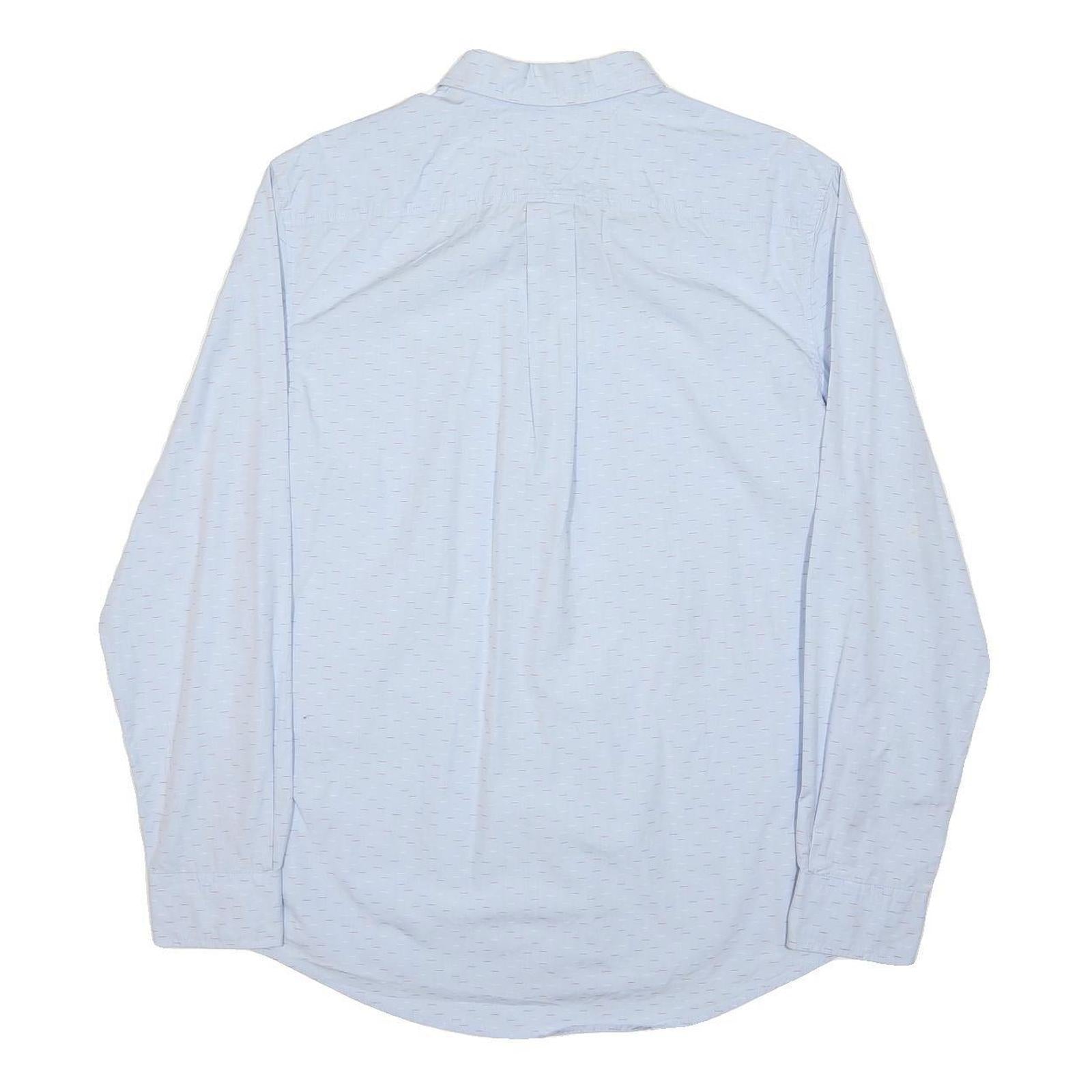 TOMMY HILFIGER Mens Blue Classic Fit Shirt M Cotton Button Collar Long Sleeve