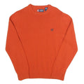 CHAPS Mens Orange Plain Cotton Jumper Crew Neck Regular Fit M Casual Knitwear