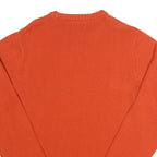 CHAPS Mens Orange Plain Cotton Jumper Crew Neck Regular Fit M Casual Knitwear