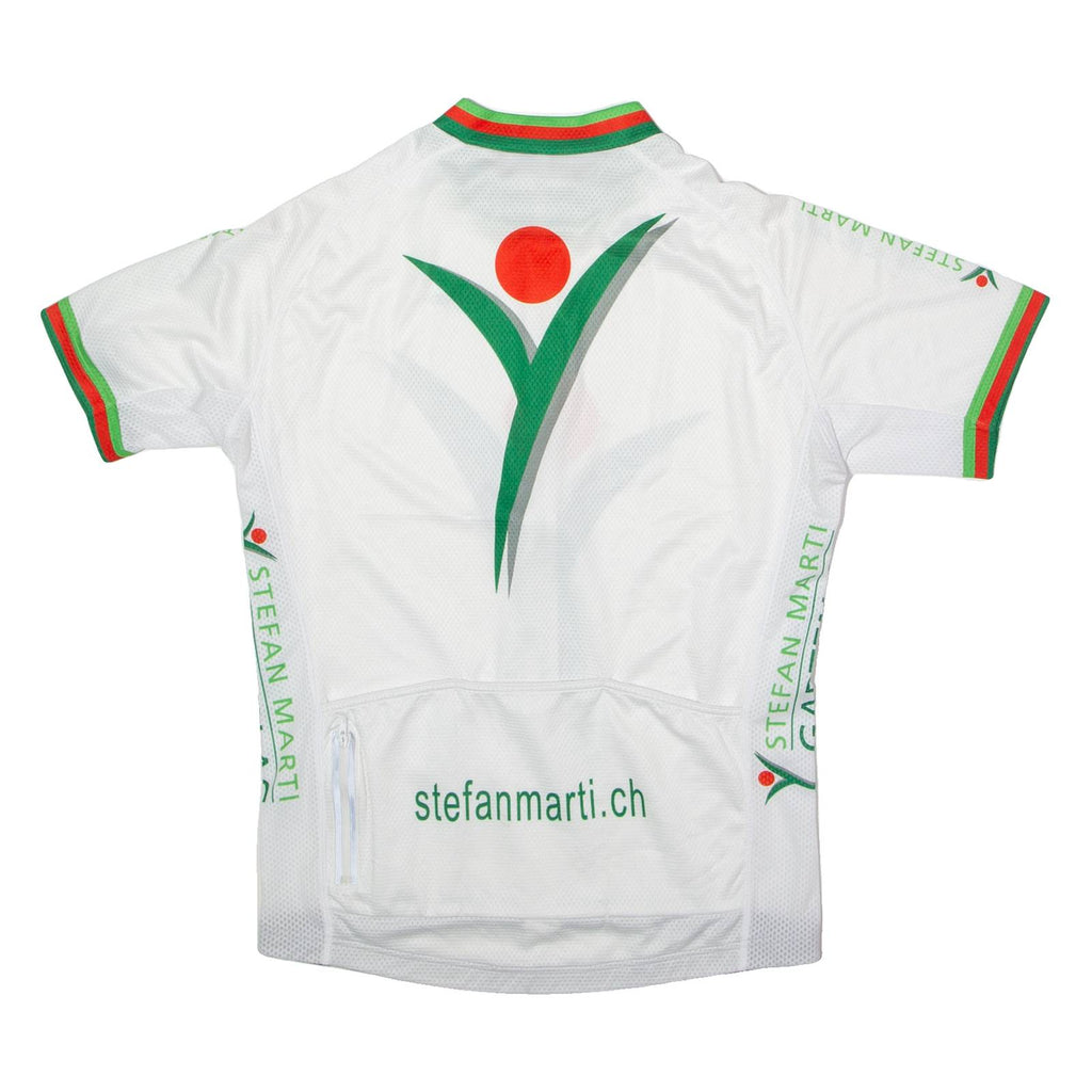 TZAMO Full Zip Cycling Mens Jersey White High Neck M
