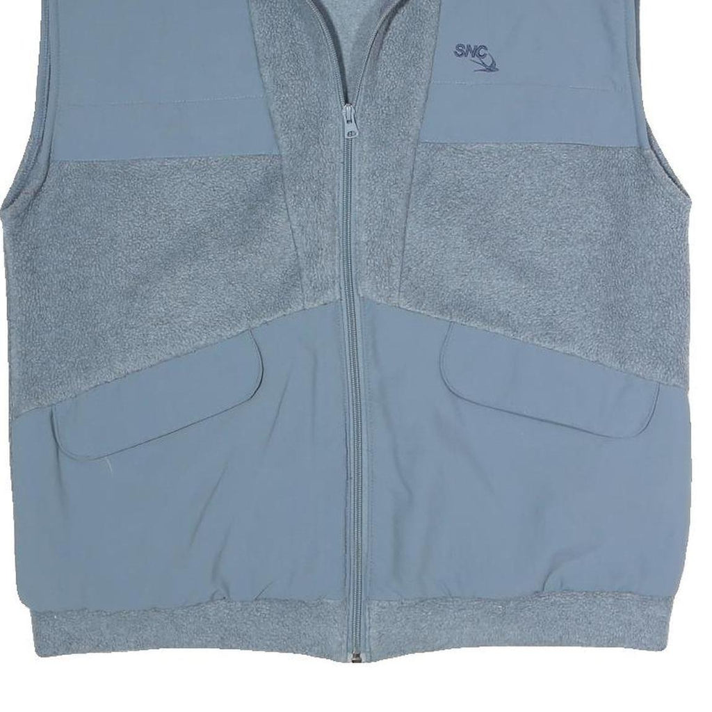 SNC Mens Blue Polyester Blend Fleece Jacket L Zip Up Warm Comfortable Casual