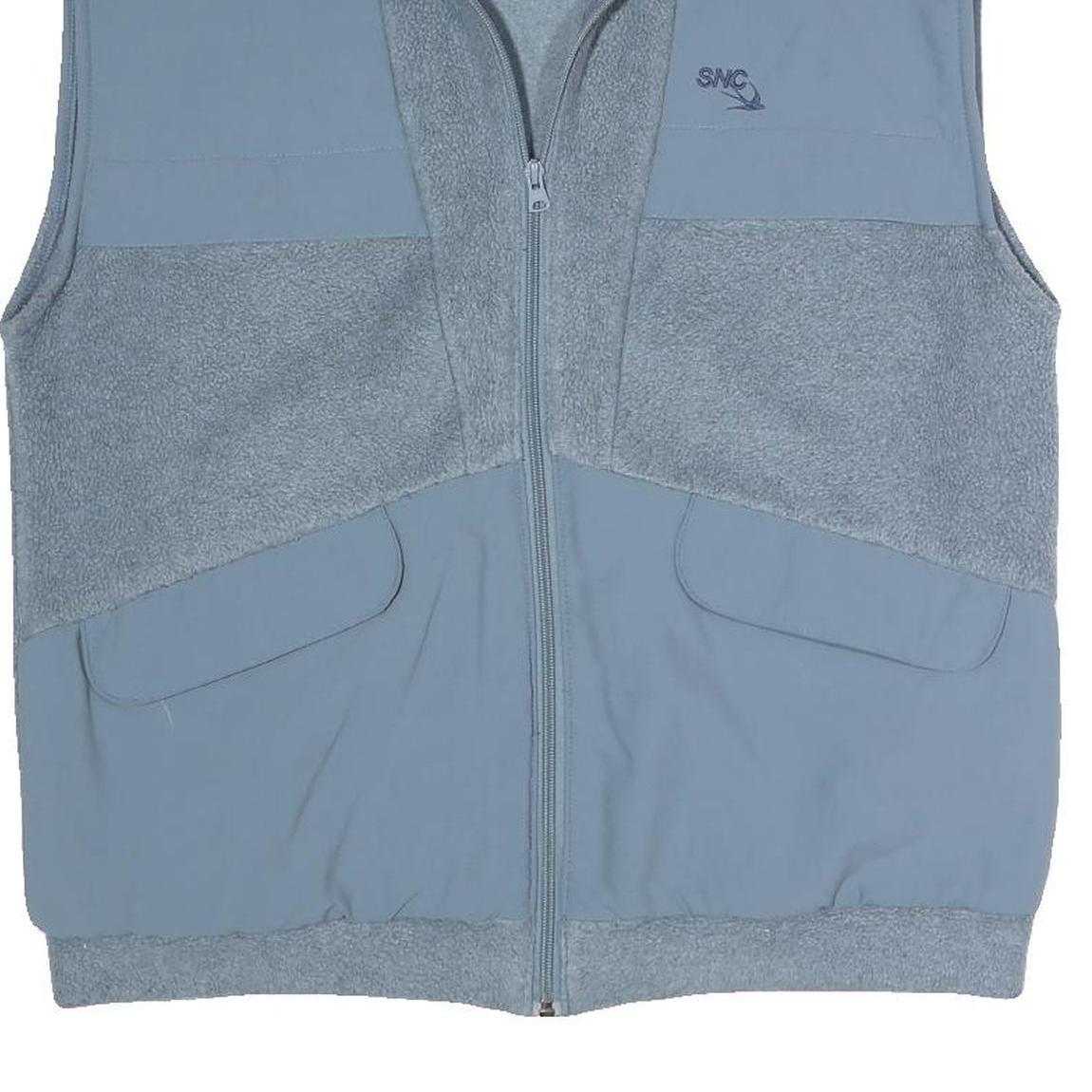 SNC Mens Blue Polyester Blend Fleece Jacket L Zip Up Warm Comfortable Casual