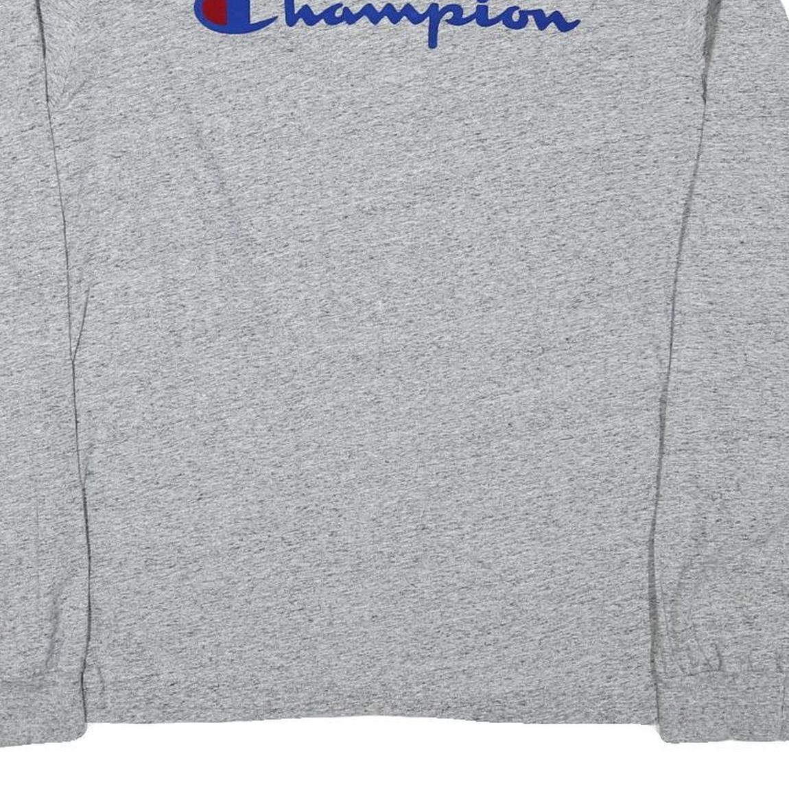 CHAMPION Mens Grey Long Sleeve Crew Neck T-Shirt 2XL Cotton Blend Casual