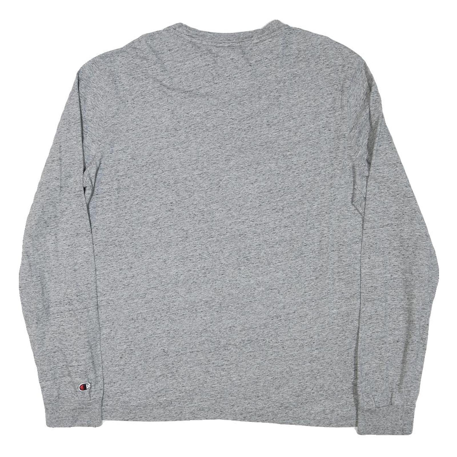 CHAMPION Mens Grey Long Sleeve Crew Neck T-Shirt 2XL Cotton Blend Casual