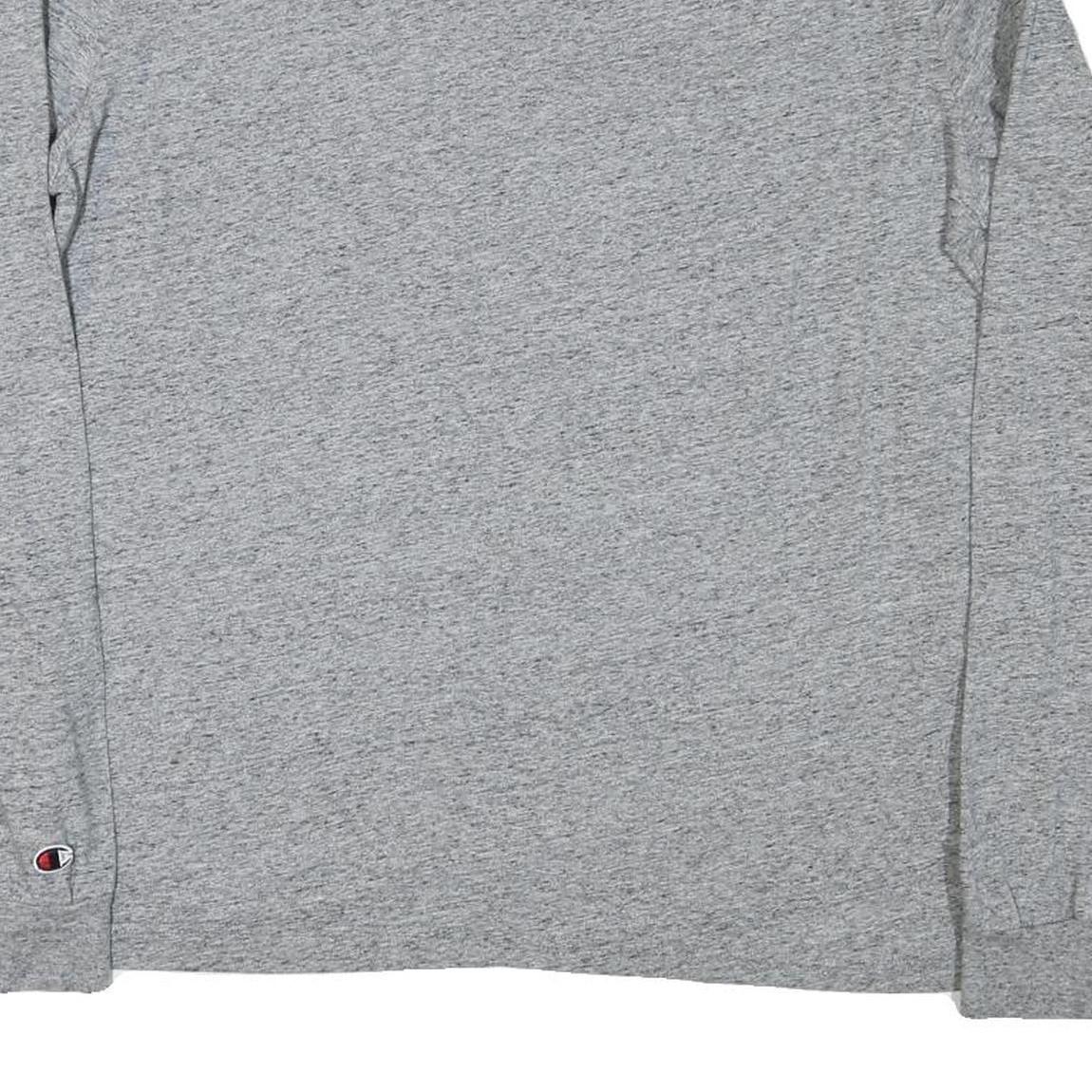 CHAMPION Mens Grey Long Sleeve Crew Neck T-Shirt 2XL Cotton Blend Casual