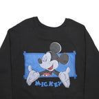 MICKEY UNLIMITED Womens Black Cotton Blend Crew Neck M Cartoon Character