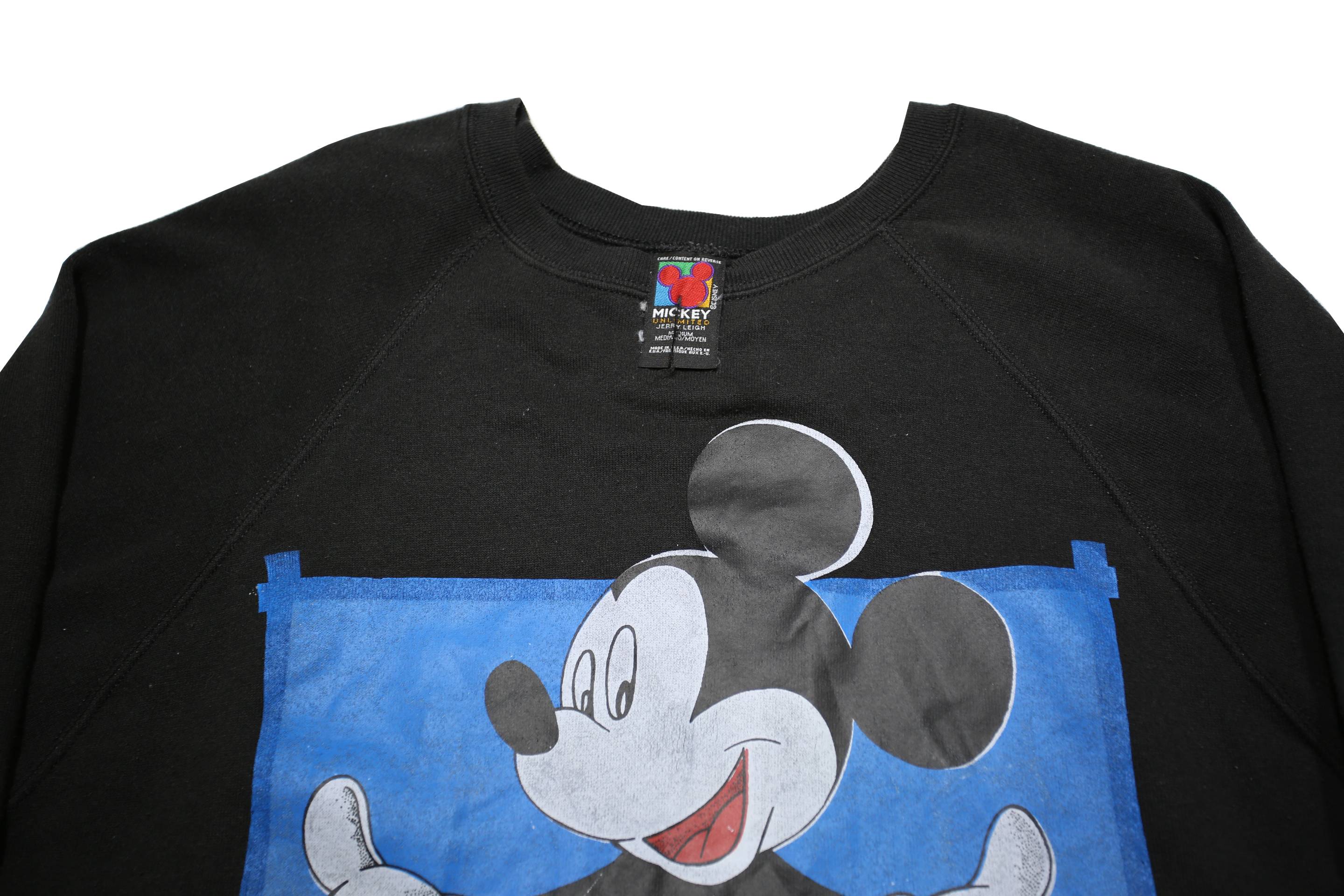 MICKEY UNLIMITED Womens Black Cotton Blend Crew Neck M Cartoon Character