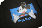 MICKEY UNLIMITED Womens Black Cotton Blend Crew Neck M Cartoon Character