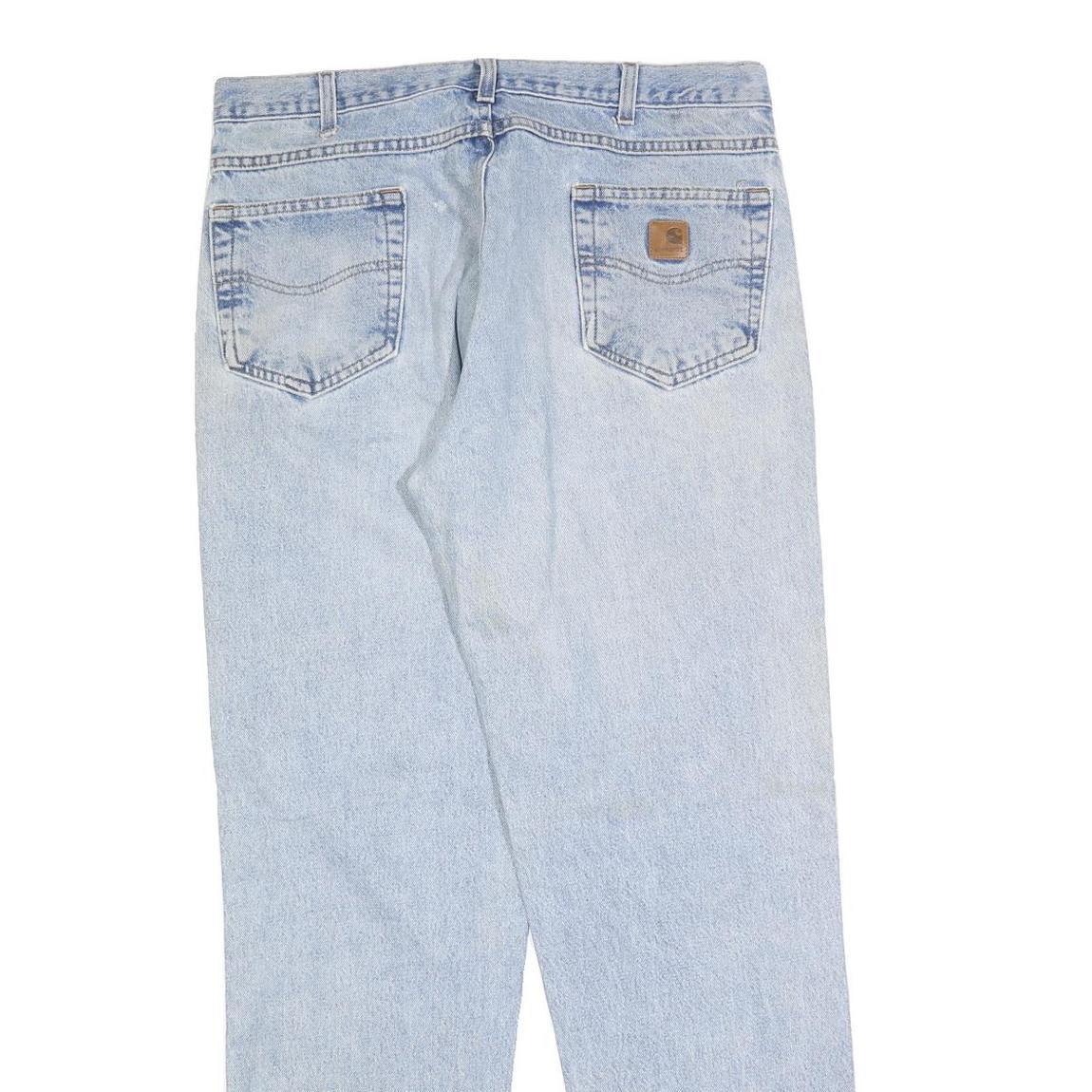 CARHARTT Mens Jeans Blue Relaxed Straight Denim Light W36 L32 Workwear