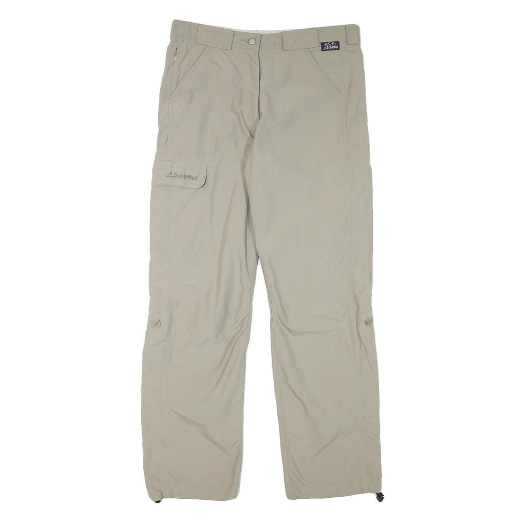 SCHOFFEL Womens Beige Regular Fit Outdoor Trousers W31 L29 Zip Polyester Blend