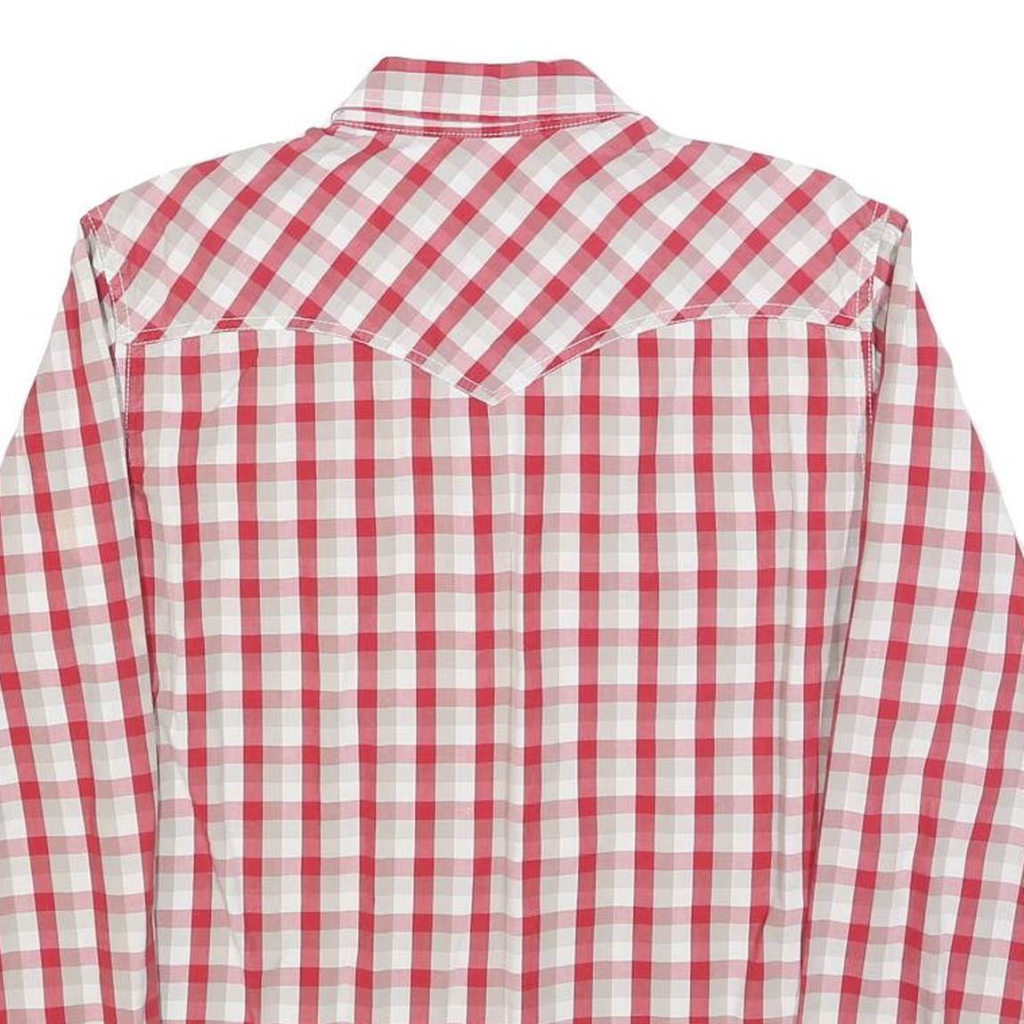 LEVI'S Mens Red & Beige Check Shirt M Western Style Casual Cotton Blend