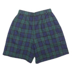SAVANNAH Womens Shorts Blue & Green Plaid Casual S W26 Wool Blend Stylish