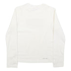 LEVI'S Girls White Blue Logo T-Shirt L Long Sleeve Crew Neck Casual Cotton